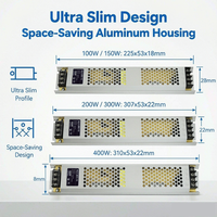 Transformateur d'éclairage LED ultra-mince 300W 24V 12.5A, alimentation à découpage simple