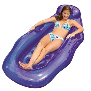 Tumbona Flotante Inflable de Vinilo Personalizada de Fábrica, Color Morado, para Uso en Seco o Mojado, Portátil, para Piscina, Cama Flotante Refrescante, <span class=keywords><strong>Lilo</strong></span>, Raft - Product Image 1