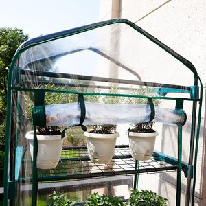 Estantes <span class=keywords><strong>de</strong></span> jardinería portátiles resistentes TAK <span class=keywords><strong>con</strong></span> cubierta <span class=keywords><strong>de</strong></span> <span class=keywords><strong>PVC</strong></span>, uso <span class=keywords><strong>de</strong></span> casa verde pequeña en jardín interior, miniinvernadero <span class=keywords><strong>de</strong></span> 4 niveles - Product Image 4