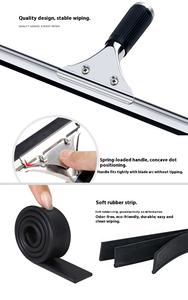 Wholesale Glass Cleaning Squeegee Window Tool Rubber Blade for Bathroom Shower Home Car Dining Table - Product Image 4