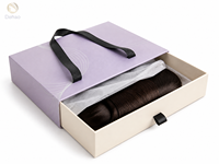 Boîte cadeau de luxe haut de gamme avec logo personnalisé pour perruques, doublure en éponge, emballage pour crème contour des yeux, sac en satin pour extensions de cheveux naturels