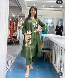 Half sleeves Women <b>Modest</b> floral Print Casual Suit <b>Pant</b> Indian Cord set Office Vacation Wear Wholesale Cord Set Cotton plus size - Product Image 3