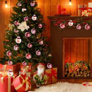 Colorful Clear Design High Quality Flocking <b>Christmas</b> Plastic Ball Ornaments <b>Boxed</b> Hanging Tree Ornaments - Product Image 3