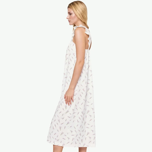 Custom Elegant Women's Cotton Nightgown Women's Bamboo <b>Knitted</b> Nightdress Floral <b>Pattern</b> Set Wholesale Sleep Wear Pyjamas - Product Image 2