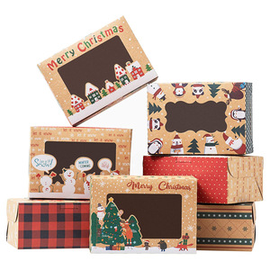 Kraft paper window creative Christmas gift packing box for baking cookies and candy