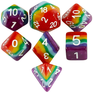 Juego de dados poliédricos DND personalizados, dados de arcoíris para mazmorras y dragones (<span class=keywords><strong>D</strong></span> & <span class=keywords><strong>D</strong></span>), dados de juego de rol - Product Image 1