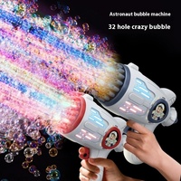 Pistolet à bulles PC lumineux de poche unisexe entièrement automatique Style Gatling populaire pour enfants-Internet Celebrity Made Durable Plastic