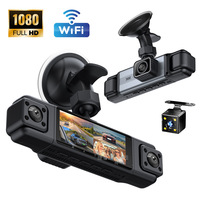 4 Lensli 4 Kanallı 1080P Araç Kamerası 360 °   Panoramik Araç Kamerası WiFi Gece Görüşlü Ön Arka Sol Sağ Sürüş Kaydedici