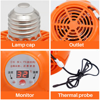 Température réglable lumière chaude volaille poussins couvaison lampe chauffante Pet Reptile lampe chauffante avec support de lampe E27