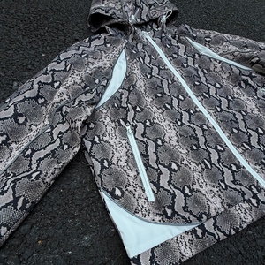 Fashion Custom Design Snake Skin Texture Print High Quality <b>Zip</b> <b>up</b> <b>Jackets</b> Windproof Nylon Outdoor Waterproof Windbreaker <b>Jacket</b> - Product Image 5