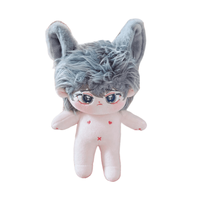 Jouets en peluche en stock, poupée garçon de 8 pouces (20 cm), poupée nue avec squelette en plastique, cheveux gris, oreilles de chat