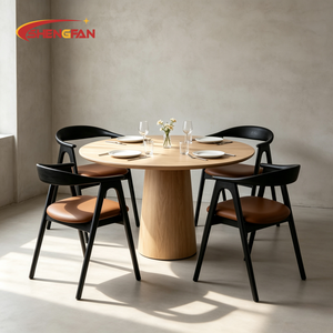 Sedie da Pranzo di Lusso in Stile Nordico, Struttura in Legno di Frassino Nero con Braccioli, Rivestimento in PU per Hotel e Appartamenti - Product Image 5