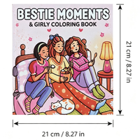 Bestie Moments – Livre de coloriage personnalisé à couverture rigide en papier, multicolore, 48 pages, anti-stress, pour adolescents et adultes