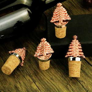 Pink Christmas Tree Cork <b>Wine</b> Stopper Metal Decorative Bottle Summer 2024 Fresh Cute Style - Product Image 2