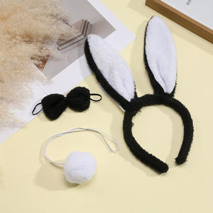 HLC Serre-têtes <span class=keywords><strong>à</strong></span> oreilles de lapin en peluche <span class=keywords><strong>à</strong></span> bas prix pour Pâques, accessoires de tête pour fêtes <span class=keywords><strong>et</strong></span> festivals, coiffes en forme d'oreilles d'animaux en peluche - Product Image 6