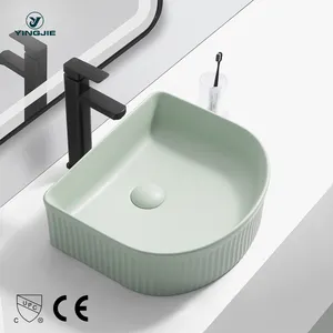 Pia de banheiro com lavatório irregular, lavatório moderno, lavatório circular feito à mão, lavatório com arco moderno