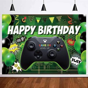 7 * 5ft enfants fête joyeux anniversaire <span class=keywords><strong>vert</strong></span> jeu poignée photographie <span class=keywords><strong>fond</strong></span> aller gagner jeu <span class=keywords><strong>sur</strong></span> toile de <span class=keywords><strong>fond</strong></span> fournitures Polyester K0238 - Product Image 4