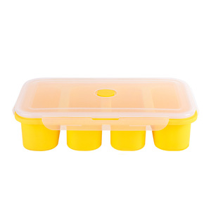 Silicone Freezer Trays Extra Large Soup Ice <strong>Cube</strong> Tray Food Freezing Molds <strong>4</strong> Giant <strong>Storage</strong> for Food Meal Sauce with Lid - Product Image 2