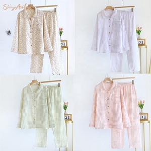 Pigiama <span class=keywords><strong>da</strong></span> donna 100% pigiama in cotone a <span class=keywords><strong>manica</strong></span> <span class=keywords><strong>lunga</strong></span> con risvolto in famiglia Set <span class=keywords><strong>da</strong></span> salotto abbigliamento <span class=keywords><strong>da</strong></span> <span class=keywords><strong>notte</strong></span> <span class=keywords><strong>da</strong></span> donna <span class=keywords><strong>camicia</strong></span> <span class=keywords><strong>da</strong></span> <span class=keywords><strong>notte</strong></span> - Product Image 6