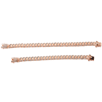 NL2023 Bracelet Hip Hop Géométrique Iced Out 13mm Plaqué Or Rose Chaîne Miami en Alliage de Zinc pour Anniversaires