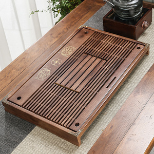 Solid Wood <b>Tea</b> <b>Tray</b> Rectangle Lacquered Multifunction Storage <b>Tea</b> Sea Drawer Style - Product Image 3