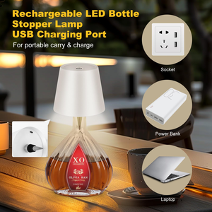 Lampe de table LED rechargeable pour bouteille de vin, idéale pour la décoration intérieure, les fêtes, les restaurants, les bars et les cafés, alimentation par batterie, à prix avantageux - Product Image 2
