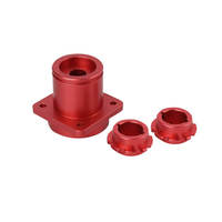Support de fixation en aluminium anodisé rouge usiné CNC de haute précision