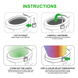 16 Kleuren Glow Kom Wc Light Motion Sensor Batterij Aangedreven Toiletpot Led Night Lights Waterdicht Wc Kom Licht - Product Image 5