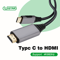 Câble convertisseur USB Type C vers HDMI WISTAR haute vitesse 1,8 m 1080p 4K, câble adaptateur vidéo Type C vers HDMI pour projecteurs