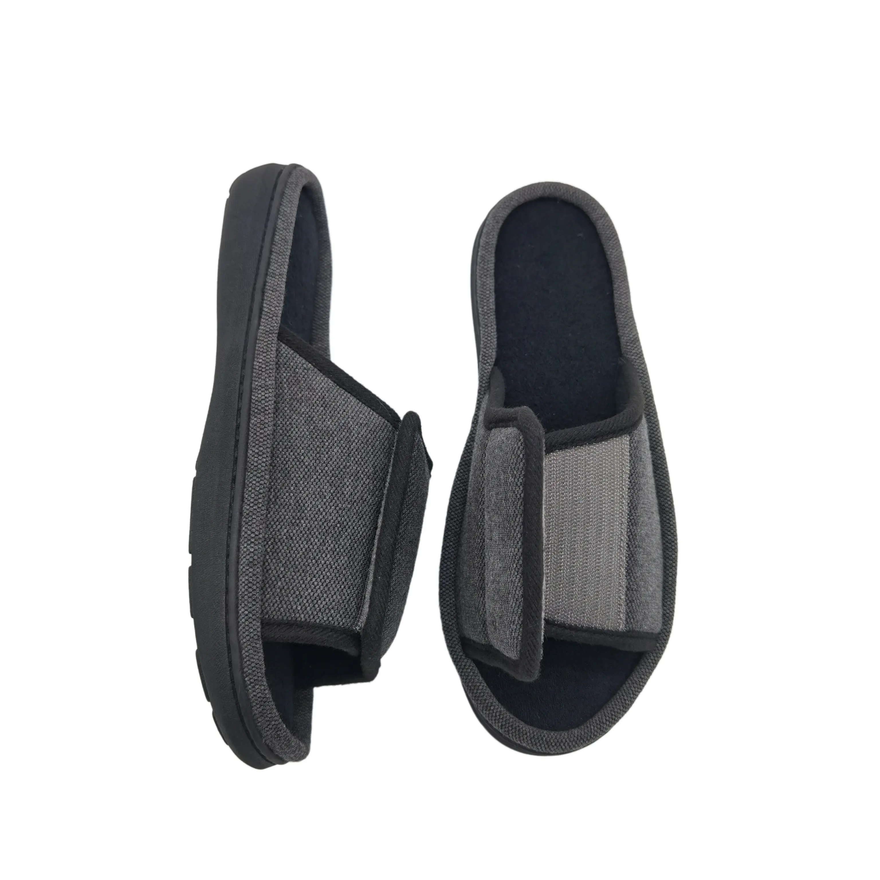 Personalizzato OEM pantofole da interno una fascia Open Toe leggero TPR suola in cotone morbido per la casa pantofole per le donne e gli uomini
