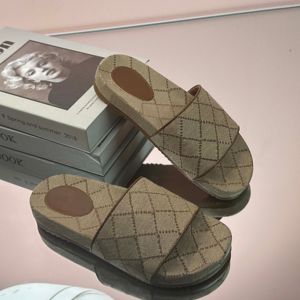 Luxury Canvas Thick Sole Wear-Resistant Non-Slip <b>Summer</b> Beach Platform Slide Sandals Designer <b>slippers</b> for Women Shoes - Product Image 5