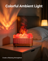 Diffuseur d'arômes Flamme de Feu de Camp au Sel de l'Himalaya avec Brume Froide Ultrasonique et Lumière LED Colorée