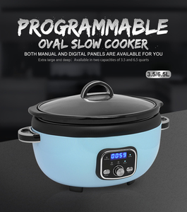 Casserole à mijoter ovale programmable de 3,5 litres avec 3 réglages de chaleur et <span class=keywords><strong>pot</strong></span> en céramique amovible - Product Image 1
