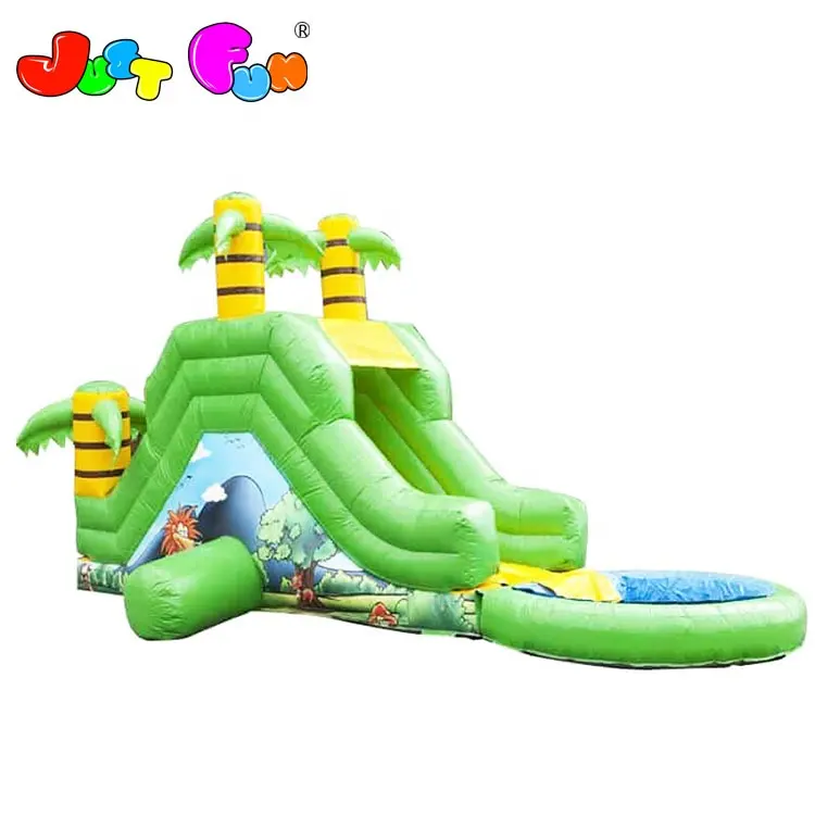 High quality tropical inflatable water slide with pool