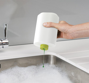 Dispenser di Sapone <span class=keywords><strong>Liquido</strong></span> per Bagno in <span class=keywords><strong>Plastica</strong></span> dal Design Moderno, Bottiglia per Sapone <span class=keywords><strong>Liquido</strong></span> per Piatti con Porta Spugna - Product Image 5