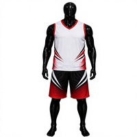 Ensemble Maillot et Short de Basketball Personnalisé Respirant Col en V Taille Élastique Polyester/Coton Motif Uni 180g Kit Sportif pour