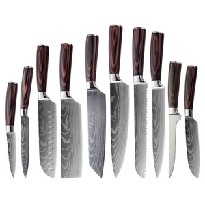 Offre Spéciale : Ensemble de Couteaux de Cuisine en Acier Damas avec Lame Laser et Manche en Bois Pakka - Product Image 6