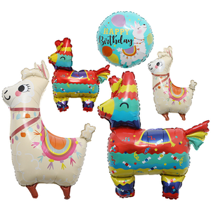 Décorations de fête sur le thème de la Fiesta mexicaine de haute qualité, motif géant de cactus et de lama, fournitures de carnaval brésilien, ballons pour le Cinco de Mayo - Product Image 5