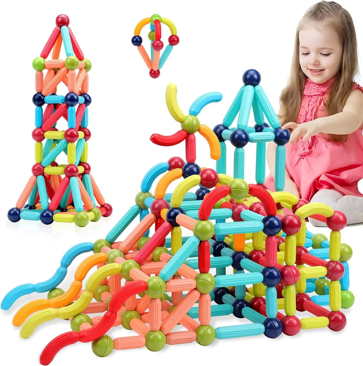 Manyetik yapı sopa blokları çocuk oyuncakları noel doğum günü için eğitim inşaat Montessori oyuncaklar hediyeler kök