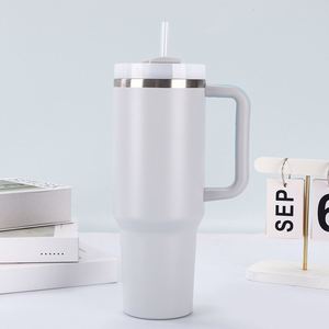 H2.0 40oz <b>Travel</b> Car Tumbler <b>with</b> <b>Handle</b> Double Wall Stainless <b>Mug</b> Lid Straw Anti-Slip Custom Color - Product Image 5