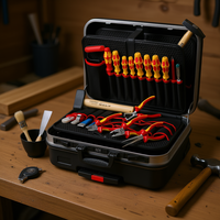 Kit d'outils manuel de 24 pièces en coffret rigide avec construction métallique, garantie de 3 ans pour la réparation et l'entretien à domicile