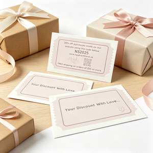 Tarjeta de Descuento Personalizada con Código de 20% de Descuento, Color Rosa Vintage, para Pedidos - Product Image 2