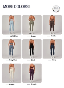 Conjunto de Yoga Personalizado de Alta Calidad, Ropa Deportiva Ajustada de Cintura Alta, Secado Rápido, Leggings para Ejercicio, Color Beige para Mujer - Product Image 5