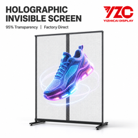 Écran holographique transparent sans soudure P3.91, 95 % de transparence, panneau d'affichage LED invisible pour vitrine de centre commercial