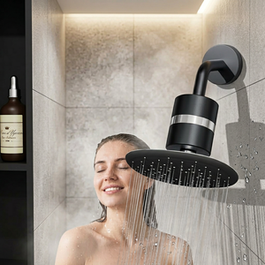 ตัวกรองฝักบัวโลหะผสมไทเทเนียมอะลูมิเนียม ตัวกรองฝักบัวใยคาร์บอนที่เป็นมิตรต่อผิวหนัง ช่วยกำจัดคลอรีน โลหะหนัก และสารตะกั่ว - Product Image 2