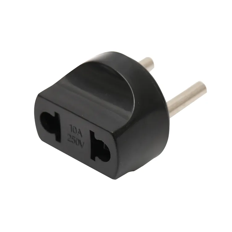 Residential Plastic Flat To Round Universal European Travel Plug Adapter Plug Adaptor