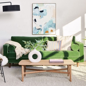 Divano a 3 Posti in Velluto <span class=keywords><strong>Verde</strong></span> Prato per Soggiorno, Villa, Scuola, Parco, Palestra, Seminterrato - Product Image 2