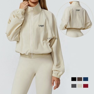 Femmes Casual Zip Stand Collar Long Sleeve Quick Drying Fitness Gym Workout Running Athletic Jackets Sport Wear <span class=keywords><strong>Sweatshirt</strong></span> Tops - Product Image 1