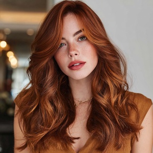 Parrucca Sintetica con Frontale in Pizzo, Modello 2026, la più Venduta, alla Moda, con Sfumatura Rosso-Marrone e <span class=keywords><strong>Treccia</strong></span> <span class=keywords><strong>Lunga</strong></span> per Donna SM9867-4 - Product Image 2