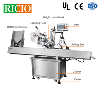 Machine d'étiquetage horizontale automatique Ricio pour tubes, ampoules et flacons, personnalisable, à prix compétitif, avec application d'étiquettes autocollantes